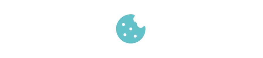A light blue cookie graphic with a bite taken out of it.